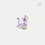 Amethyst, princess cut in white gold with black diamonds
