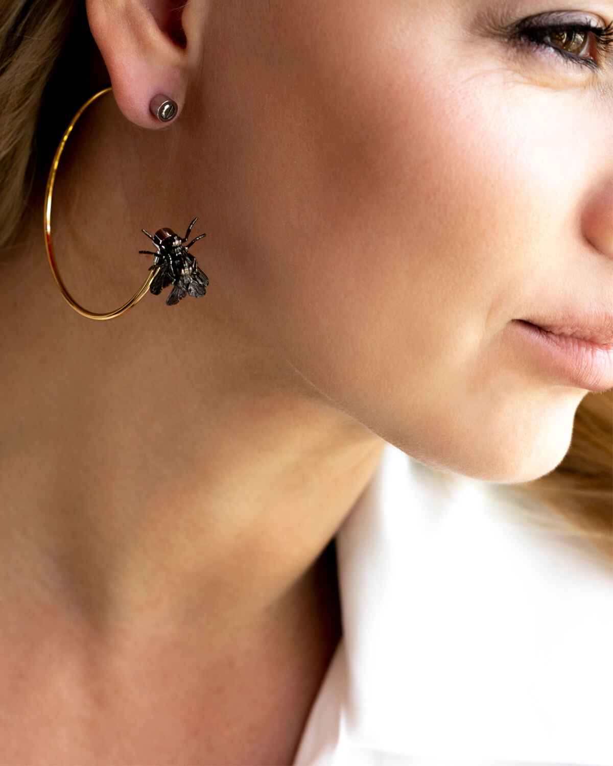 GOLD EARRING, INSECT COLLECTION
