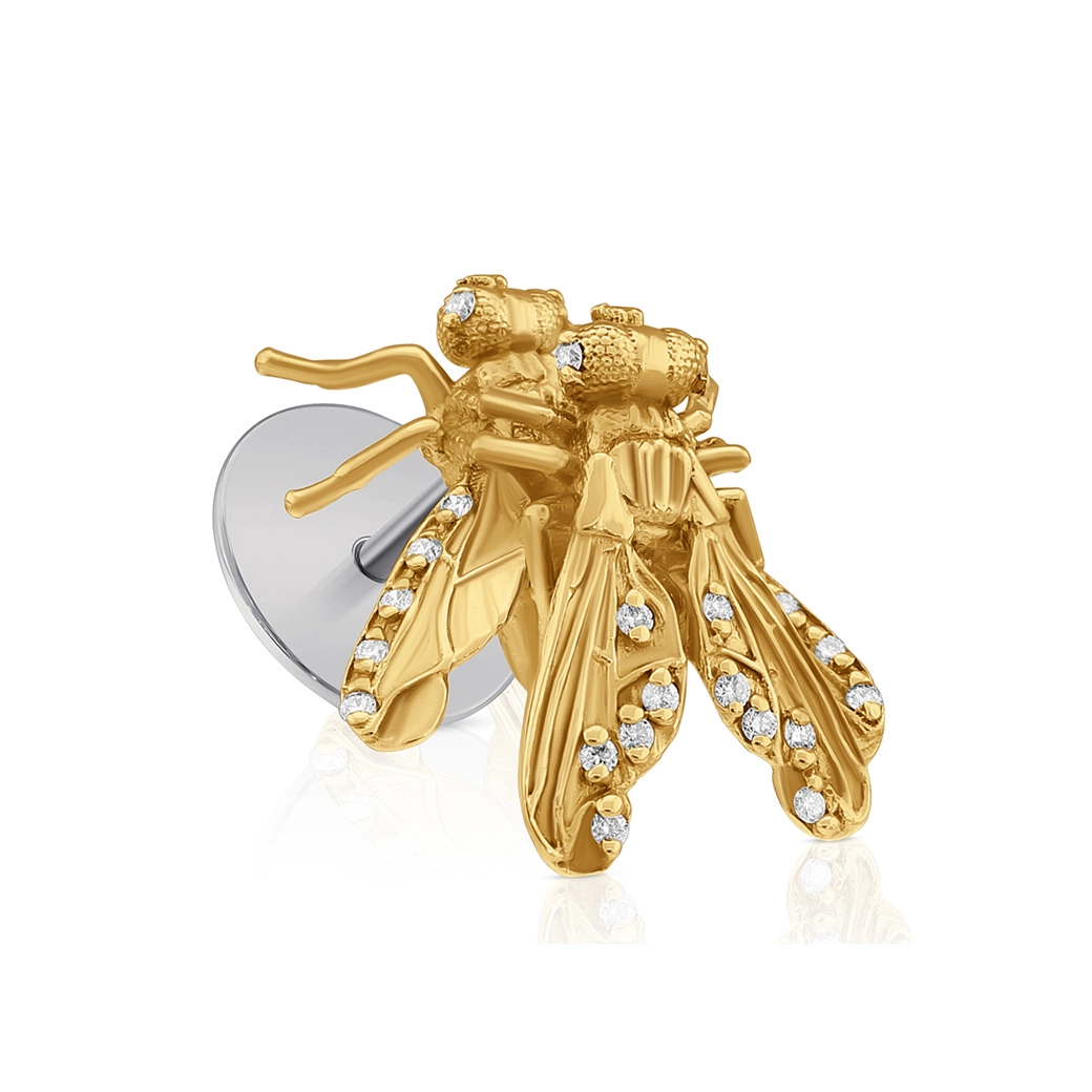 Fly on Fly Mono Earring